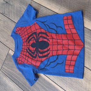 Old Navy Marvel Spider-Man Short Sleeve Graphic T-Shirt 4T Blue VGUC